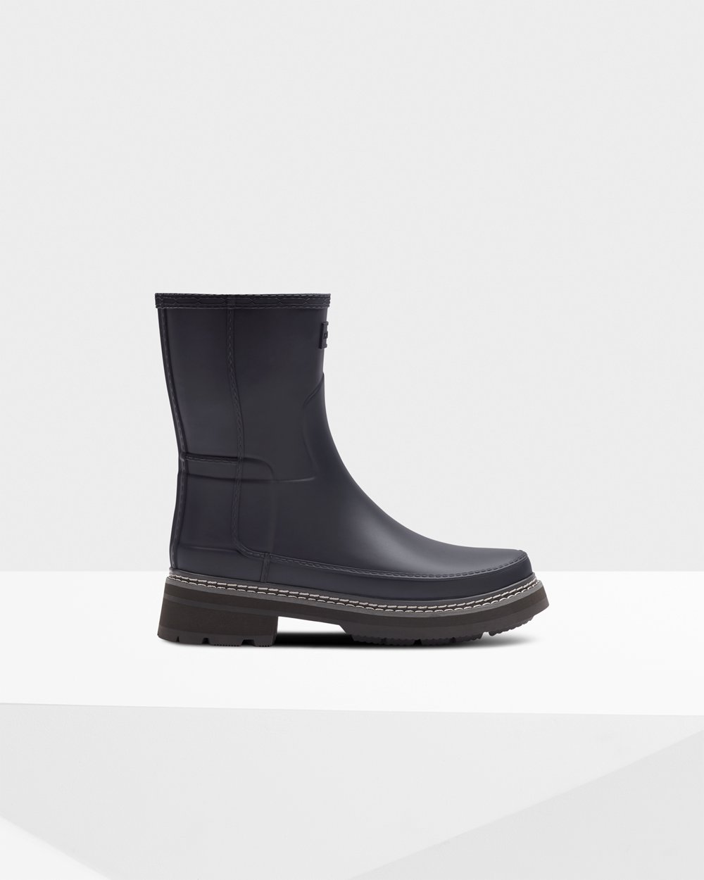 Galochas Curtas Hunter Feminina Azul Marinho - Refined Stitch Detail - 04SIDOGPH